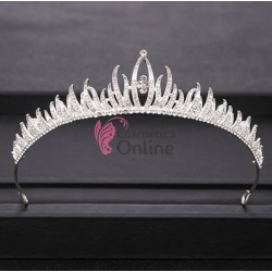 Coroana eleganta pentru mireasa CR015BB Argintiu cu cristale din sticla